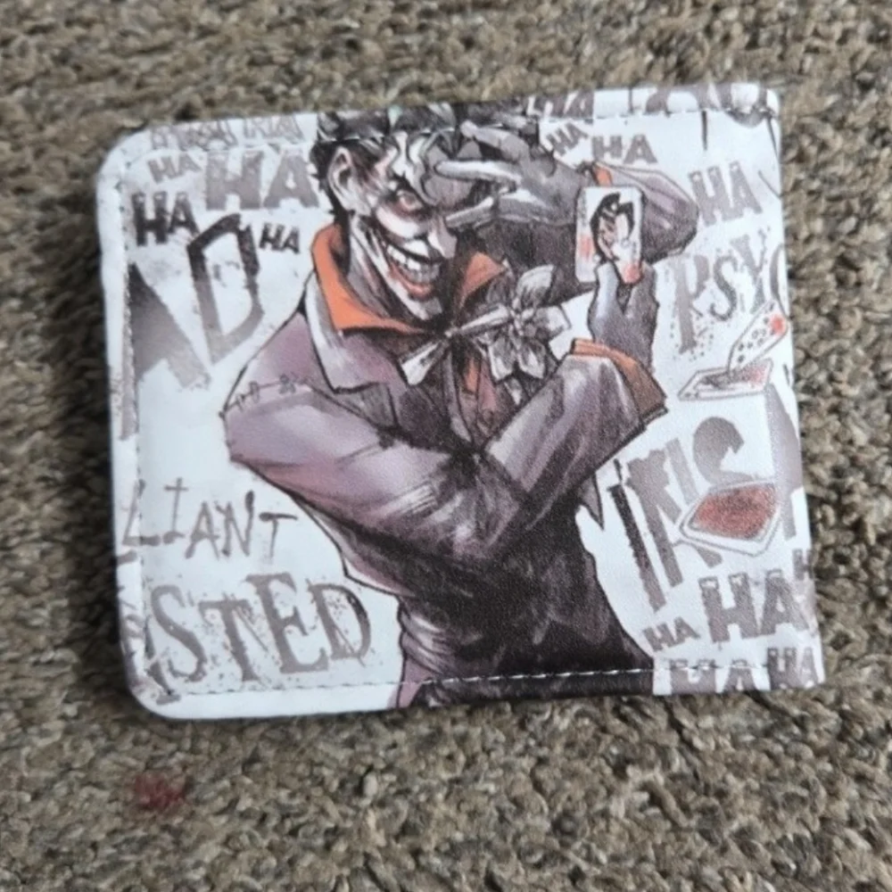 New Joker DC comics batman anime manga leather wallet
